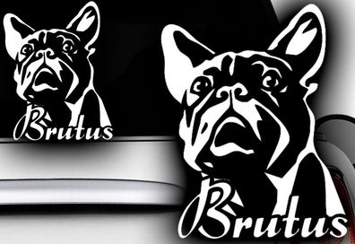 1x Solicitud Nombre 13x10cm Nombre Pegatina Bulldog Francés Buldog Bully Coche