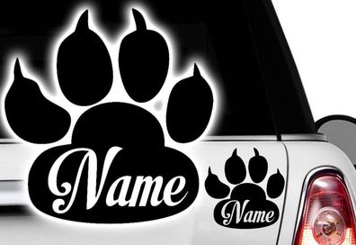 CUSTOM NAME Paw, Dog, Cat, Cat paw Dog paw with name Sticker x