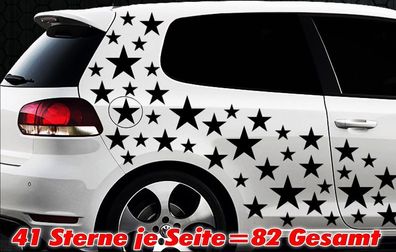 82 Étoiles Étoile Autocollants Pour Voiture Kit Sticker Pour Tuning Shirt