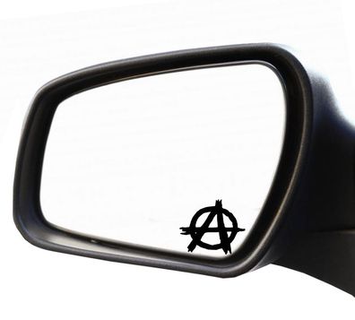 2x Specchietto Adesivo Anarchia Punk Teschio Targa Riconoscimento