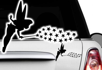 1x Fee Elfe Pegatinas De Coches Nombre Estrellas Pegatina Solicitud Nombre