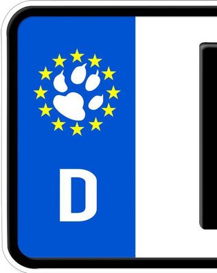 2x Sticker Paws Paw Number Plate Licence Plate Badge Dog Frenc
