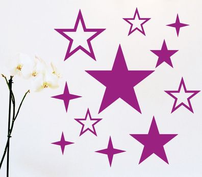 11 Stars Decor Sticker Wall Tattoo Wall Sticker Living Room