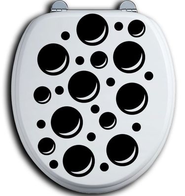 40 Toilet lid Bad Klo toilet lid Retro Circles Dots Stars Sticker Stickery
