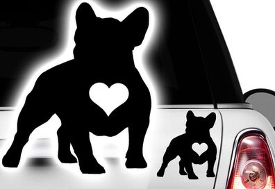 2xAuto 12x10cm Adesivo Bulldog Francese Frenchi Bulldog Bulli Bully Cane