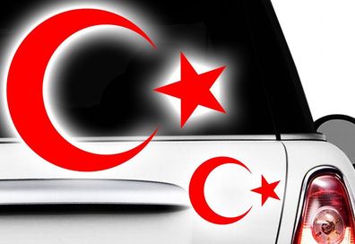 1x Aufkleber Türkei ISLAM Turkey türkiye Flag Aufkleber Sticker Halbmond Stern 3