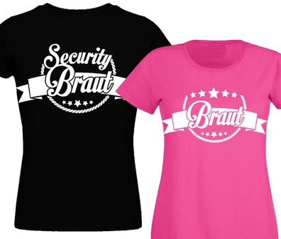 Junggesellinnenabschied T-Shirt Junggesellenabschied Security Braut Damen Shirt5