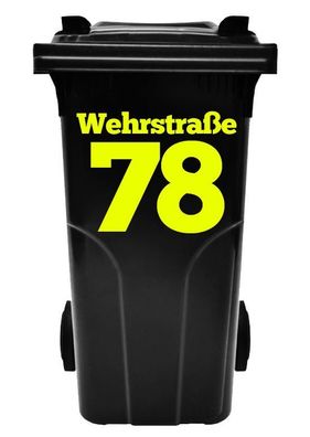 House number, Labeling, Stickers for Trash can, Dustbin, Num Garbage bin