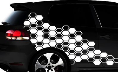 Hexagon Pixel Cyber Camouflage XXL Set Auto Aufkleber Sticker Tuning Wandtattooß