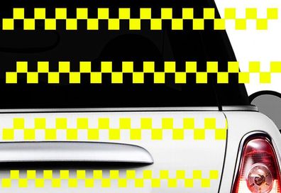 Aufkleber Karomuster Race Turbo Flag Seitenaufkleber Karo Sticker Taxi Dekor xxy