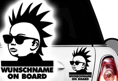 1x Aufkleber Wunschname ON BOARD Sticker Hangover Baby Auto Kind fährt mit FUNyy