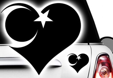 2x Aufkleber Türkei ISLAM Turkey türkiye Flag Aufkleber Sticker Halbmond Stern t