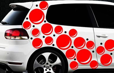 85 Retro Kreise Dots Sterne Auto Aufkleber Sticker Stylin Wandtattoo Blasen ster