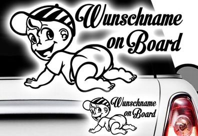 1x Pegatina NOMBRE Deseado ON BOARD Hangover coche bebé Tipo andando mit FUN1