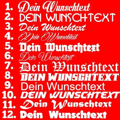 1x Wunschtext 20cm Breit Aufkleber Auto Domain Cartattor Beschriftung Schriftzug