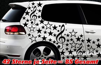 85 Sterne Star Auto Aufkleber Set Sticker Tuning Fee Stylin WandtattooTribel gek