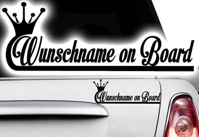 1x Aufkleber Wunschname ON BOARD Sticker Hangover Baby Auto Kind fährt mit FUN1