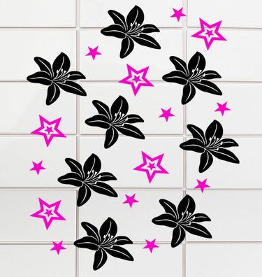 40 Badezimmer Fliesenaufkleber Fenster WC Bad Toilettendeckel Aufkleber Hibisk10