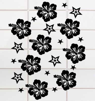 40 Badezimmer Fliesenaufkleber Fenster WC Bad Toilettendeckel Aufkleber Hibisk11