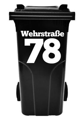House Number, Labeling, Stickers for Wheeled, Dustbin, Number Garbage Bin