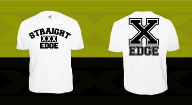 Straight EDGE T-Shirt SXE XXX XVX Hardcore Punk oi sxe xxx free x HC Flag Vegan