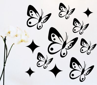 11 Schmetterlinge Aufkleber Wandtattoo Wandaufkleber Wandsticker Wohnzimmer deko