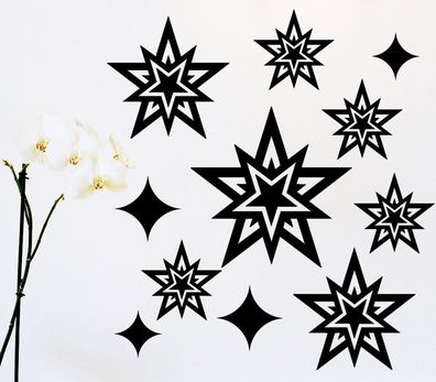 11 Sterne Dekk Aufkleber Sticker Wandtattoo Wandaufkleber Wandsticker Wohnzimmer