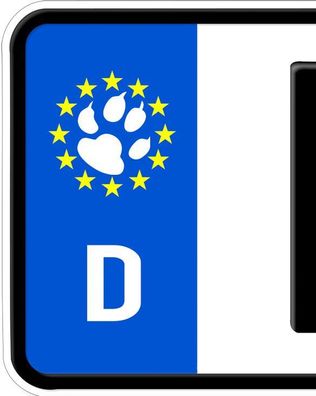 2x Aufkleber Pfoten Pfote Tatze Nummernschild Kennzeichen Plakette Dog Frenc