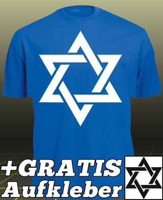 T-Shirt Davidstern Sterne Israel Izrael Jerusalem Judentum Jude Jews ???? ivri