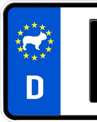2x Aufkleber Englische Französische Bulldogge Nummernschild Kennzeichen Plakett