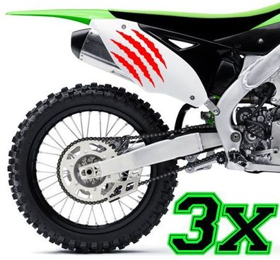 3x Monster Kralle Sticker Aufkleber Sponsor Motorrad Auto JDM OEM Motorcross xxx