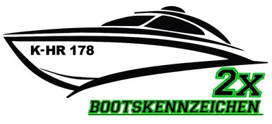 Bootskennzeichen BOOT Beschriftung NAME Aufkleber Kennzeichen Bootsname SCHIFF
