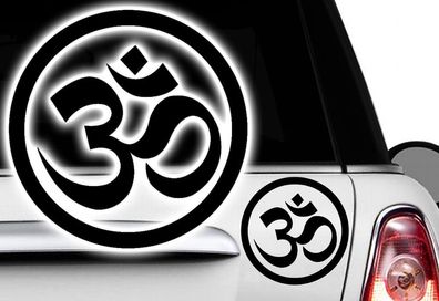 2x Aufkleber Yoga Om Yin Yang Daoismus Sticker China Tao Frieden gut böse Lotus