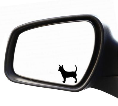 2x Spiegel Aufkleber Chiwawa Chihuahua Bulldogge Nummernschild Kennzeichen