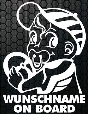 1x Pegatina NOMBRE Deseado ON BOARD Hangover coche bebé Tipo andando mit FUNx