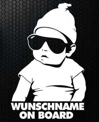 1x Sticker CUSTOM NAME ON BOARD Sticker Hangover Baby Car Kind drives ON mit FUN