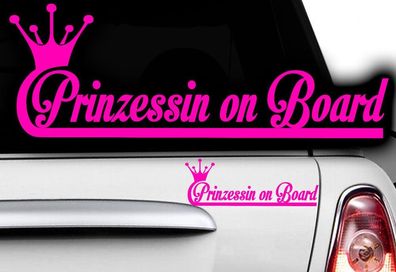 1x Pegatina Princess NOMBRE Deseado ON BOARD Prinzessin Hangover Baby Tipo