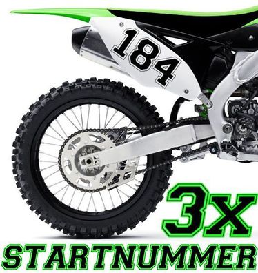 3x Start number Desired Motorcycle Motocross Sticker ATV MX Enduro Boat di