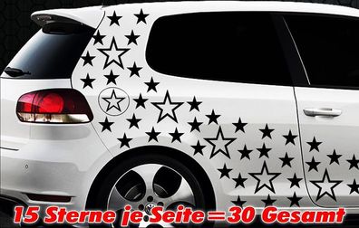 30 Étoiles Étoile Autocollants Pour Voiture Kit Sticker Pour Tuning Shirt