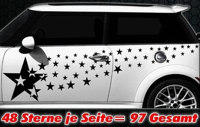 97 Étoiles Étoile Autocollants Pour Voiture Kit Sticker Pour Tuning Shirt