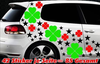 85 Kleeblatt Étoiles Étoile Set Autocollants Sticker Pour Tuning Cœur Stylin '