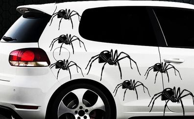 9x Spider Spin Car Decal Side Stickers Spiderman Tuning Tribal Tattoo