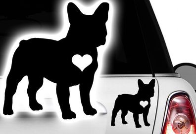 2xAuto 11x10cm Adesivo Bulldog Francese Frenchi Bulldog Bulli Bully Cane