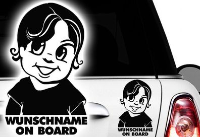 1x Aufkleber Wunschname ON BOARD Sticker Hangover Baby Auto Kind fährt mit FUN5c