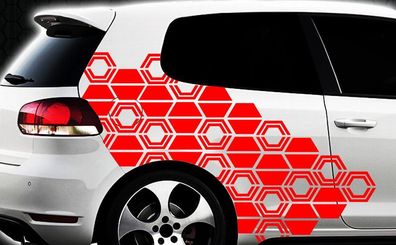 Hexagon Pixel Cyber Camouflage XwL Set Auto Aufkleber Sticker Tuning Wandtattoox