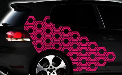 Hexagon Pixel Cyber Camouflage nos Set Auto Aufkleber Sticker Tuning Wandtattoox