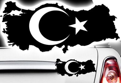 2x Aufkleber Türkei ISLAM Turkey türkiye Flag Aufkleber Sticker Halbmond Stern q