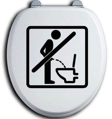 Im Sitzen pinkeln WC Deckel Toilettendeckel Bad Klo Aufkleber Sticker urinieren1