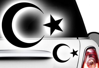 2X Sticker Turkey Islam Turkey Türkiye flag sticker Half Moon Stars 1