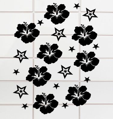 40 Badezimmer Fliesenaufkleber Fenster WC Bad Toilettendeckel Aufkleber Hibisk12